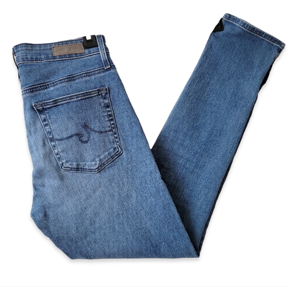 AG Anthropologie High Rise Stevie Straight Ankle Blue Jeans Size 26R